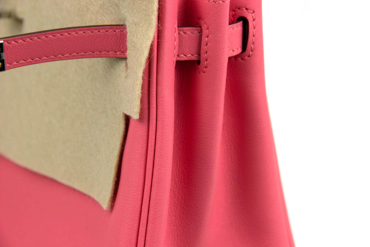 Hermes Kelly 25 Retourne Pink Azalee Swift Leather Pink Azalee For Sale 7