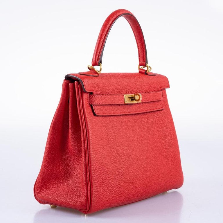 Rouge Casaque Swift Retourne Kelly 25 Gold Hardware, 2019, Handbags &  Accessories, The New York Collection, 2021