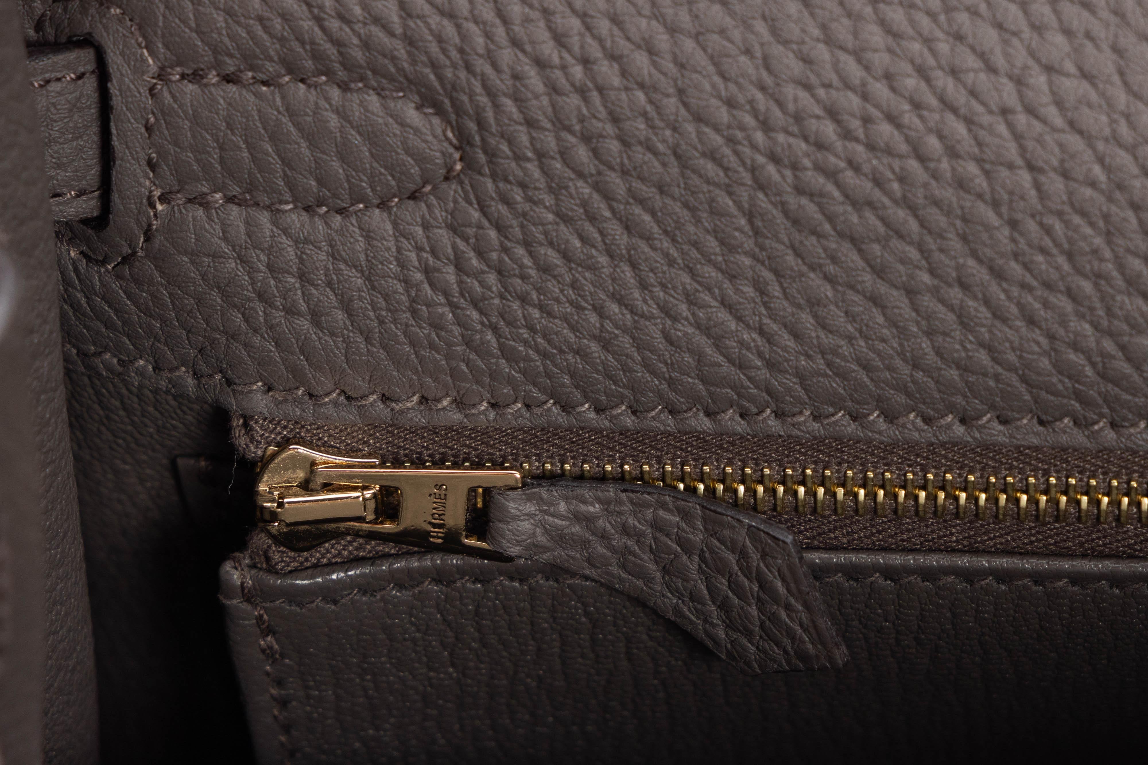 Hermès Kelly 25 Retourne Togo Gris Etain Set completo in vendita 8