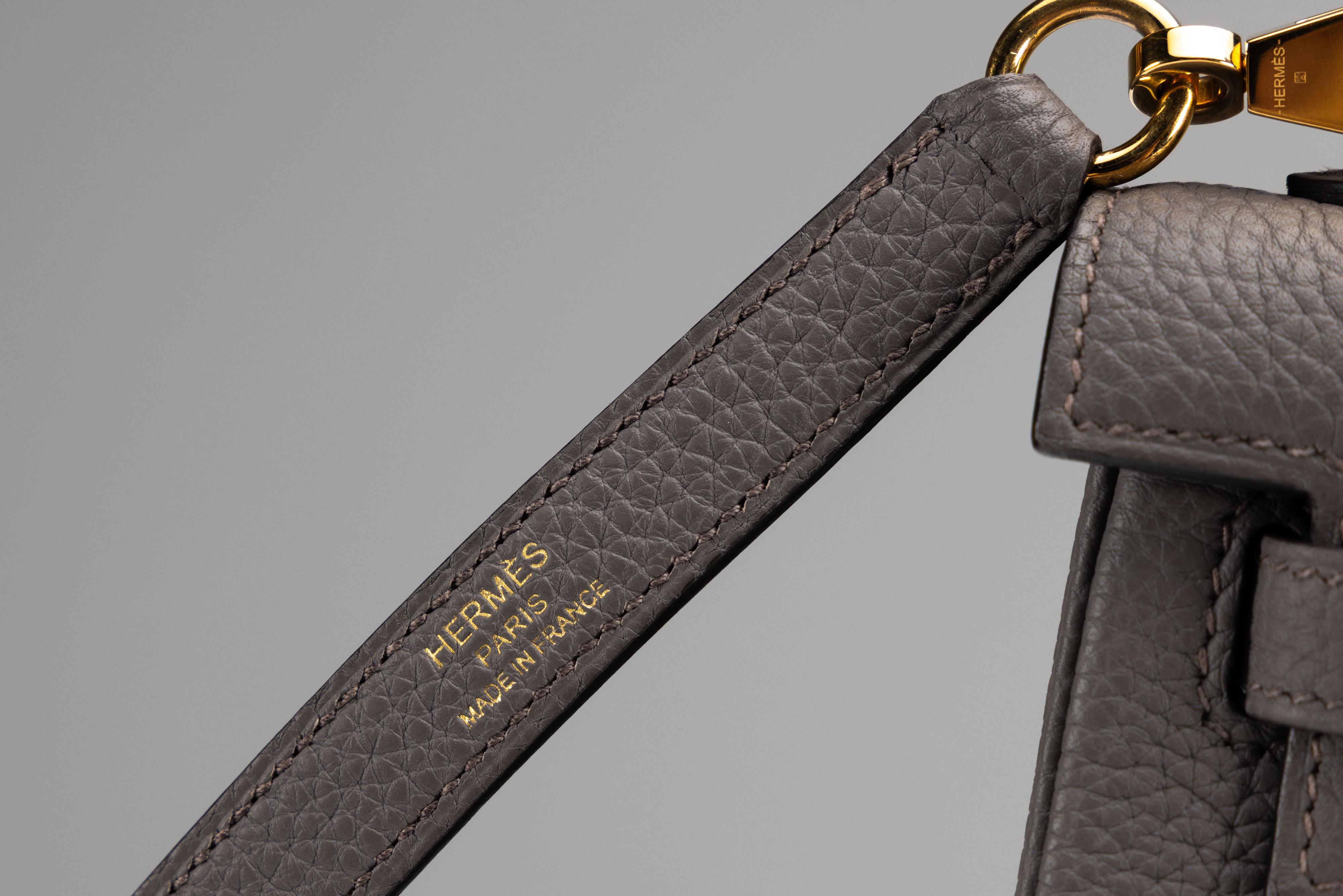 Hermès Kelly 25 Retourne Togo Gris Etain Set completo in vendita 10