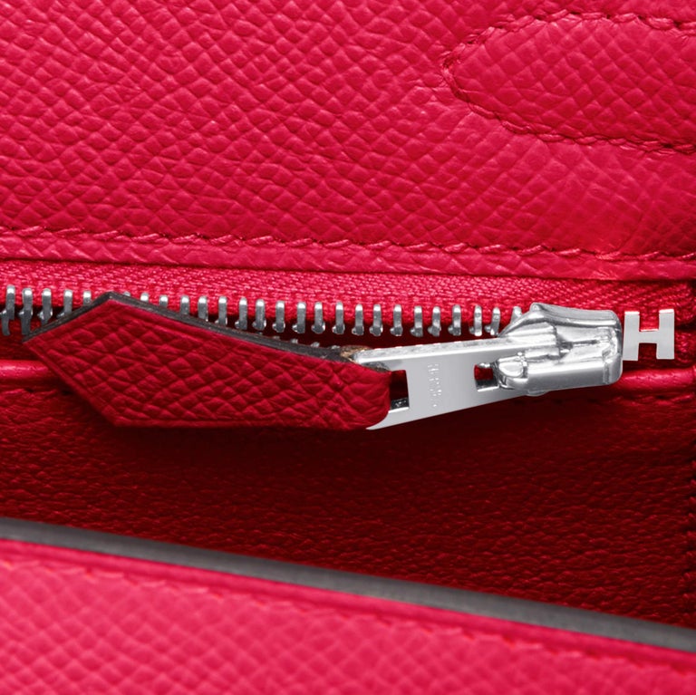 Hermes Kelly 25 Rose Extreme Pink Epsom Sellier Bag Palladium Y Stamp, 2020 For Sale 5