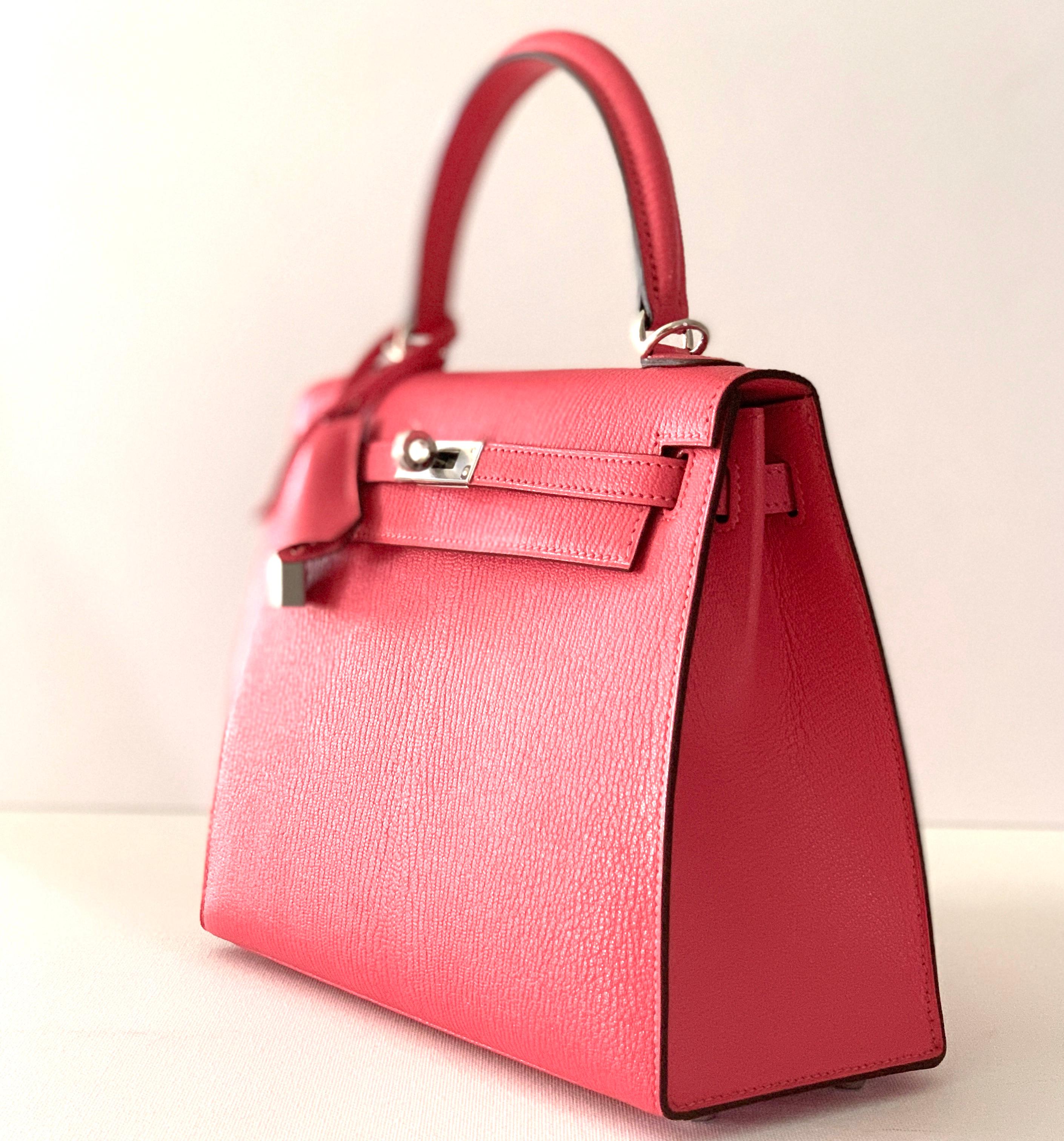 Hermes Kelly 25 Rose Lipstick PInk Chevre Limited Edition Sellier Bag 2