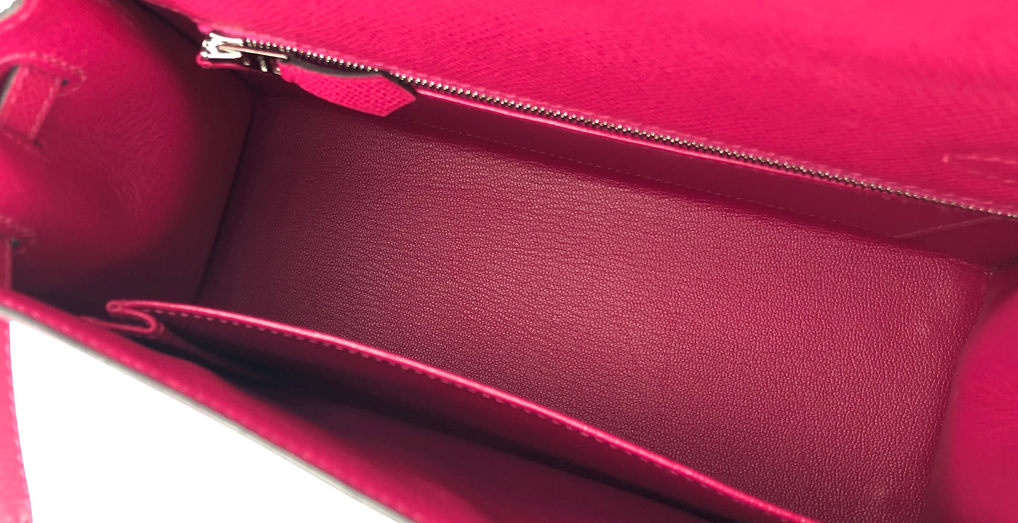 Hermes Kelly 25 Rose Mexico Sellier Pink Shoulder Bag Palladium Hardware 1