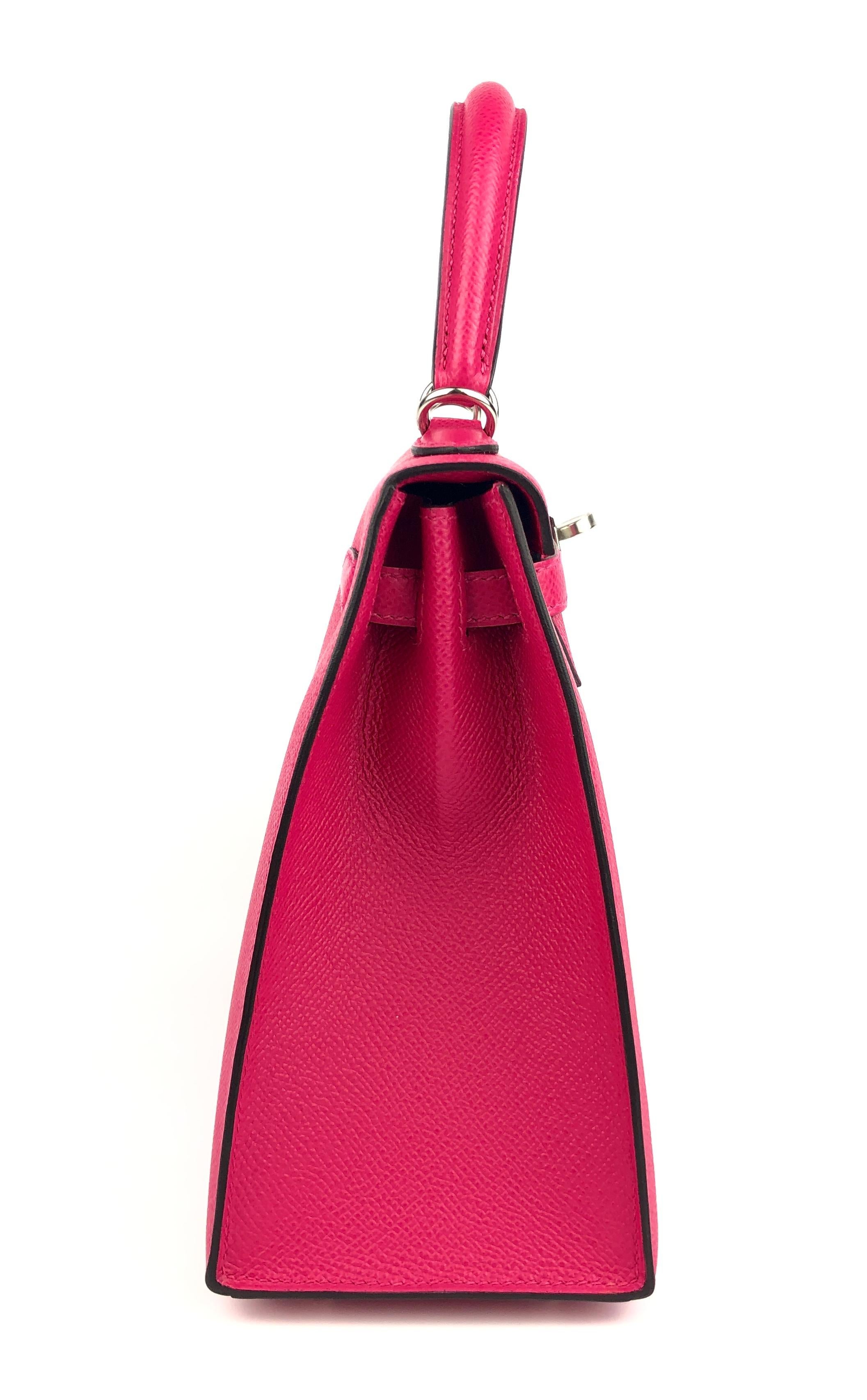 Hermes Kelly 25 Rose Mexico Sellier Pink Shoulder Bag Palladium Hardware 3