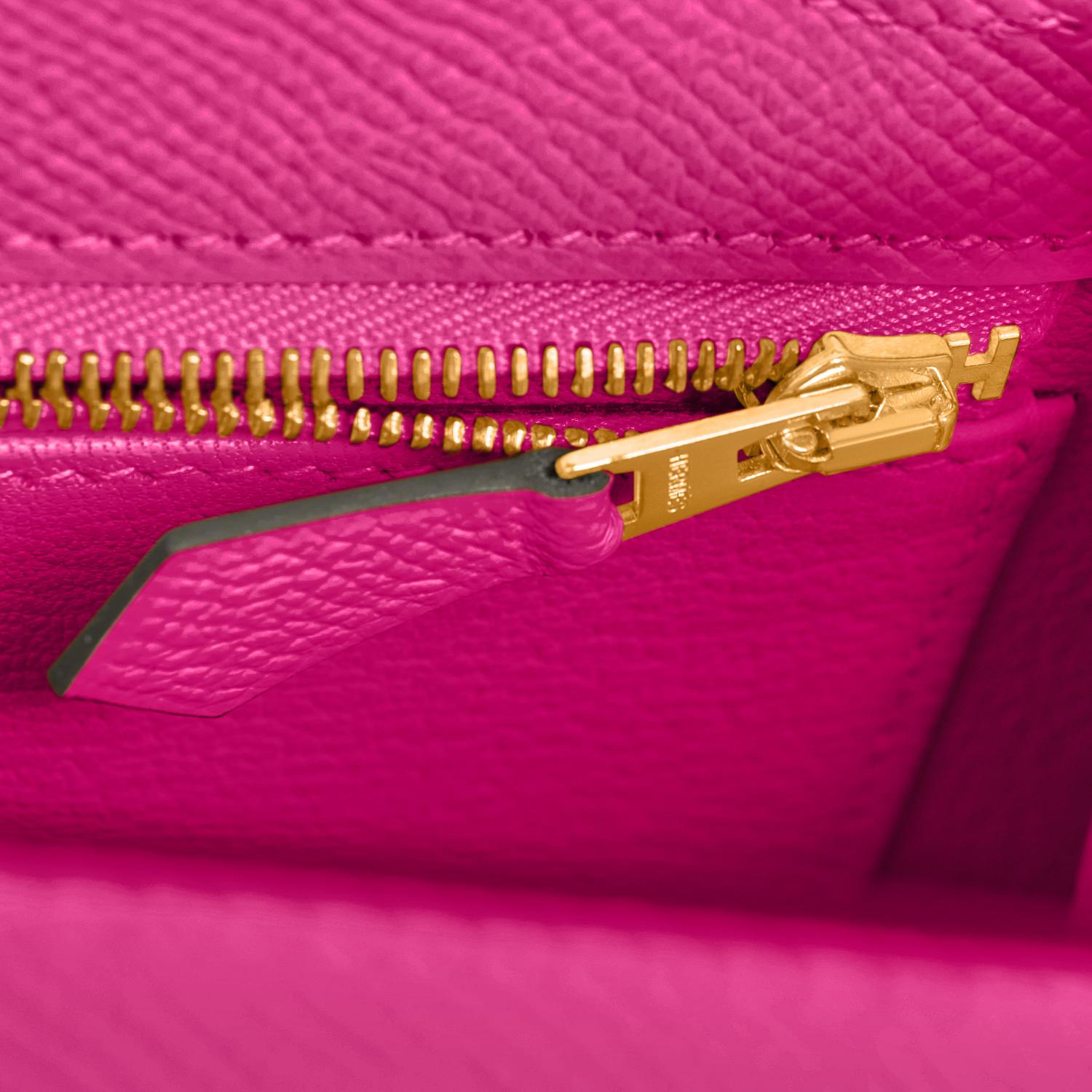 Hermes Kelly 25 Rose Pourpre Pink Epsom Sellier Shoulder Bag Gold Y Stamp, 2020 1