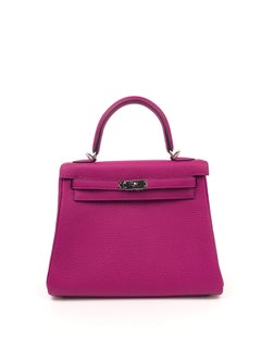 Hermes Kelly 25 Rose Pourpre Togo Palladium Hardware 2018