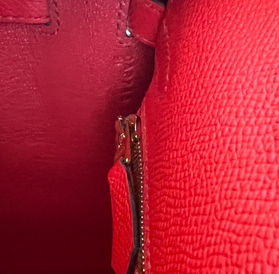 Hermes Kelly 25 Rouge de Coeur Red Epsom Leather Shoulder Bag Gold Hardware 2