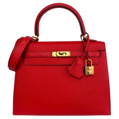 Hermès 25cm Kelly Sellier HSS Craie/Trench Epsom Permabrass Hardware 2022  at 1stDibs