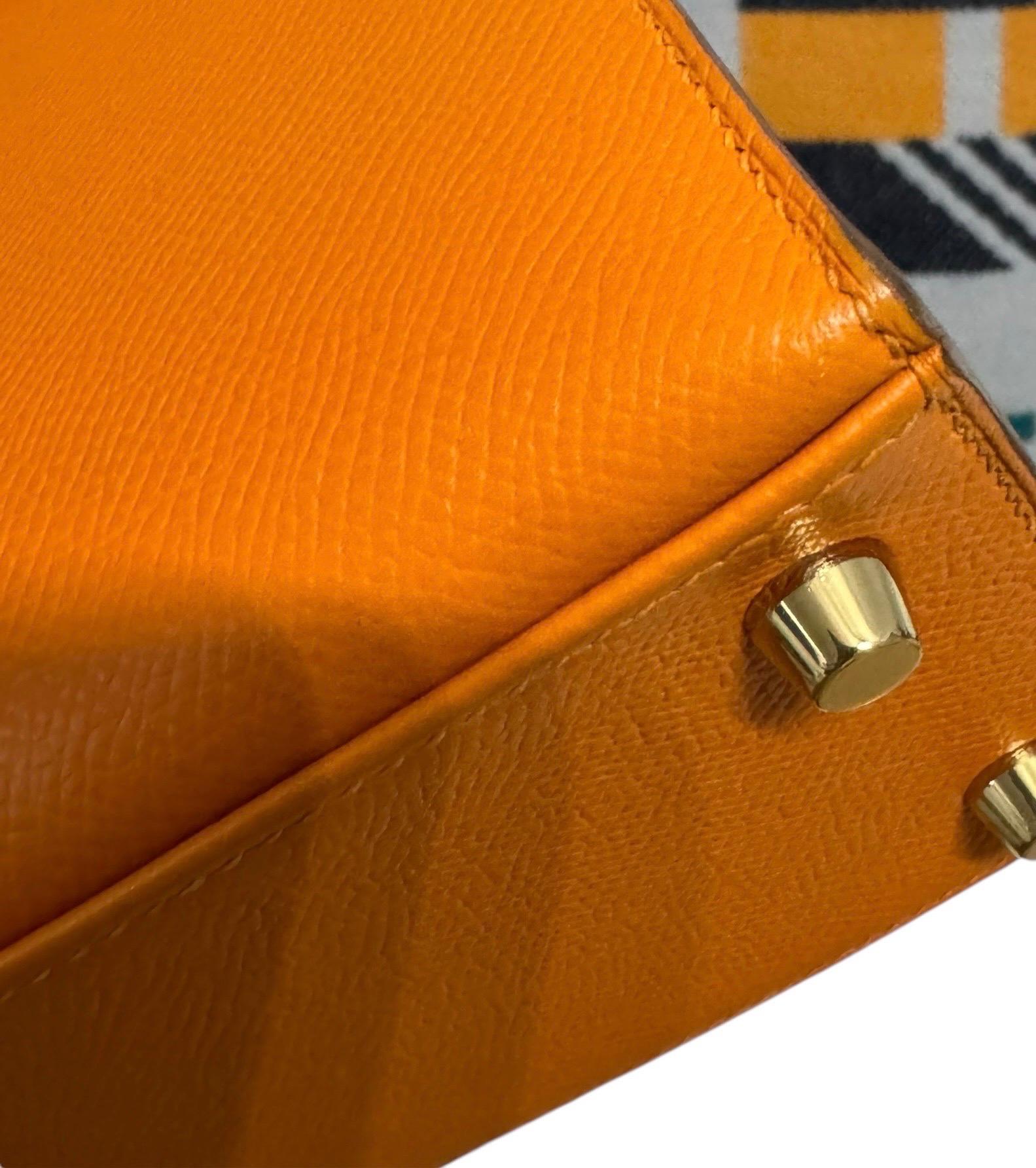 Hermes Kelly 25 Sellier Apricot  Epsom Leather gold hardware 2