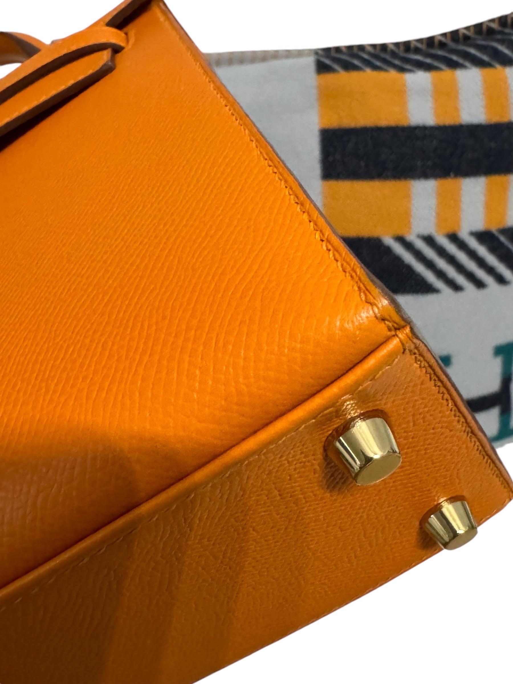 Hermes Kelly 25 Sellier Apricot  Epsom Leather gold hardware 4