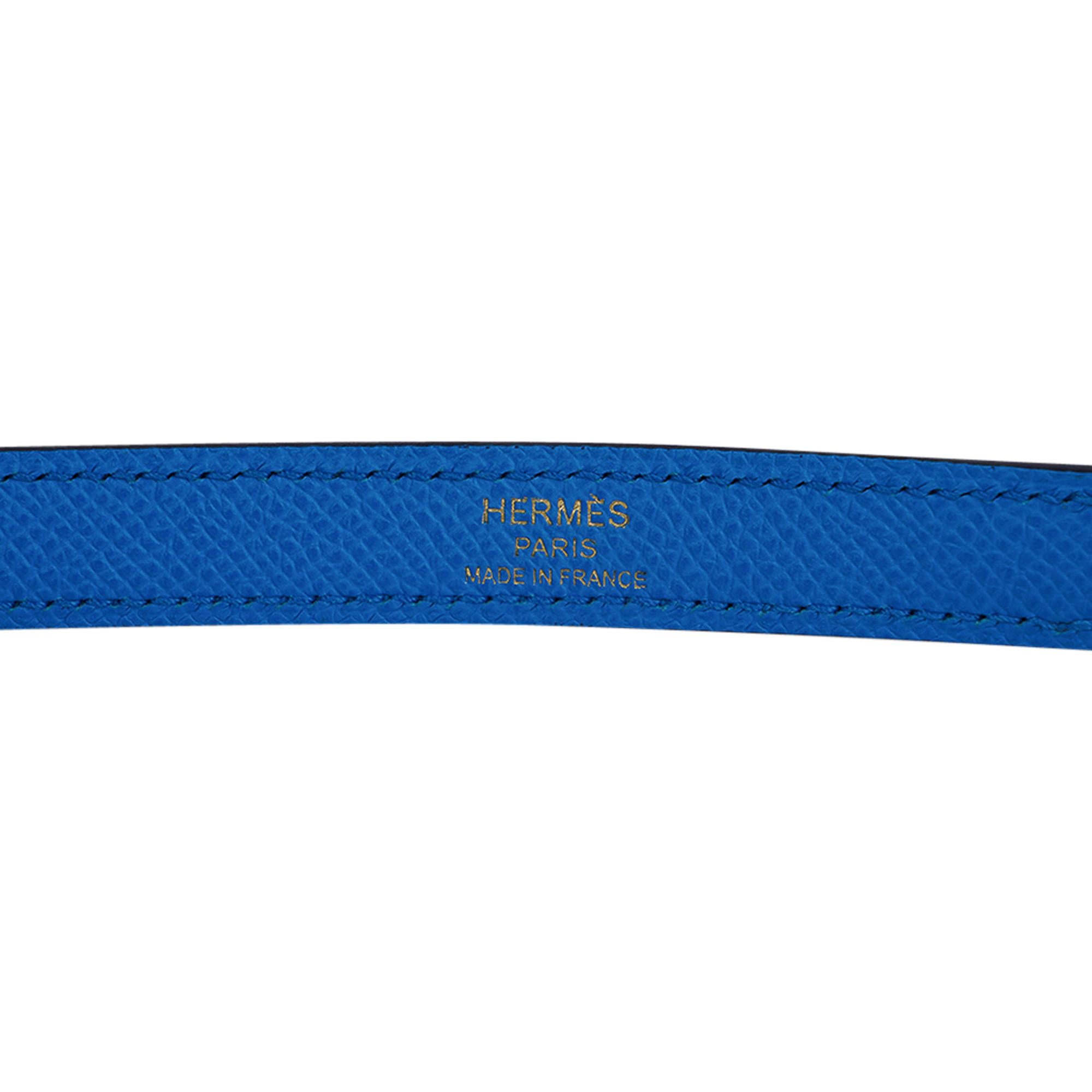 Hermes Kelly 25 Sellier Tasche Blau Frida Gold Hardware Epsom Leder im Angebot 5