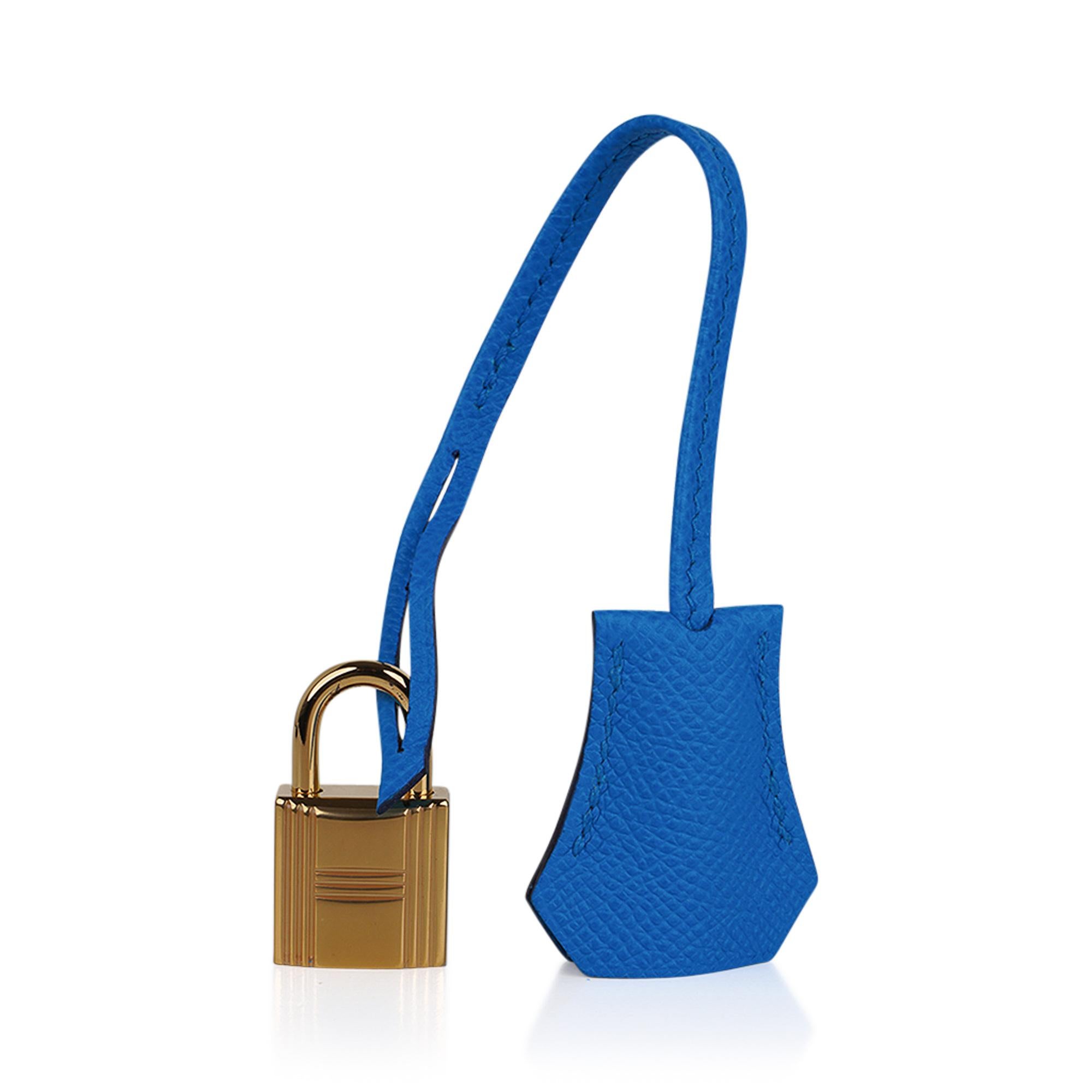 Hermes Kelly 25 Sellier Tasche Blau Frida Gold Hardware Epsom Leder Damen im Angebot