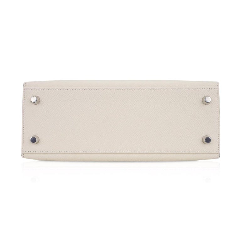 Hermes Kelly 25 Sellier Bag Nata Palladium Hardware Epsom Leather –  Mightychic