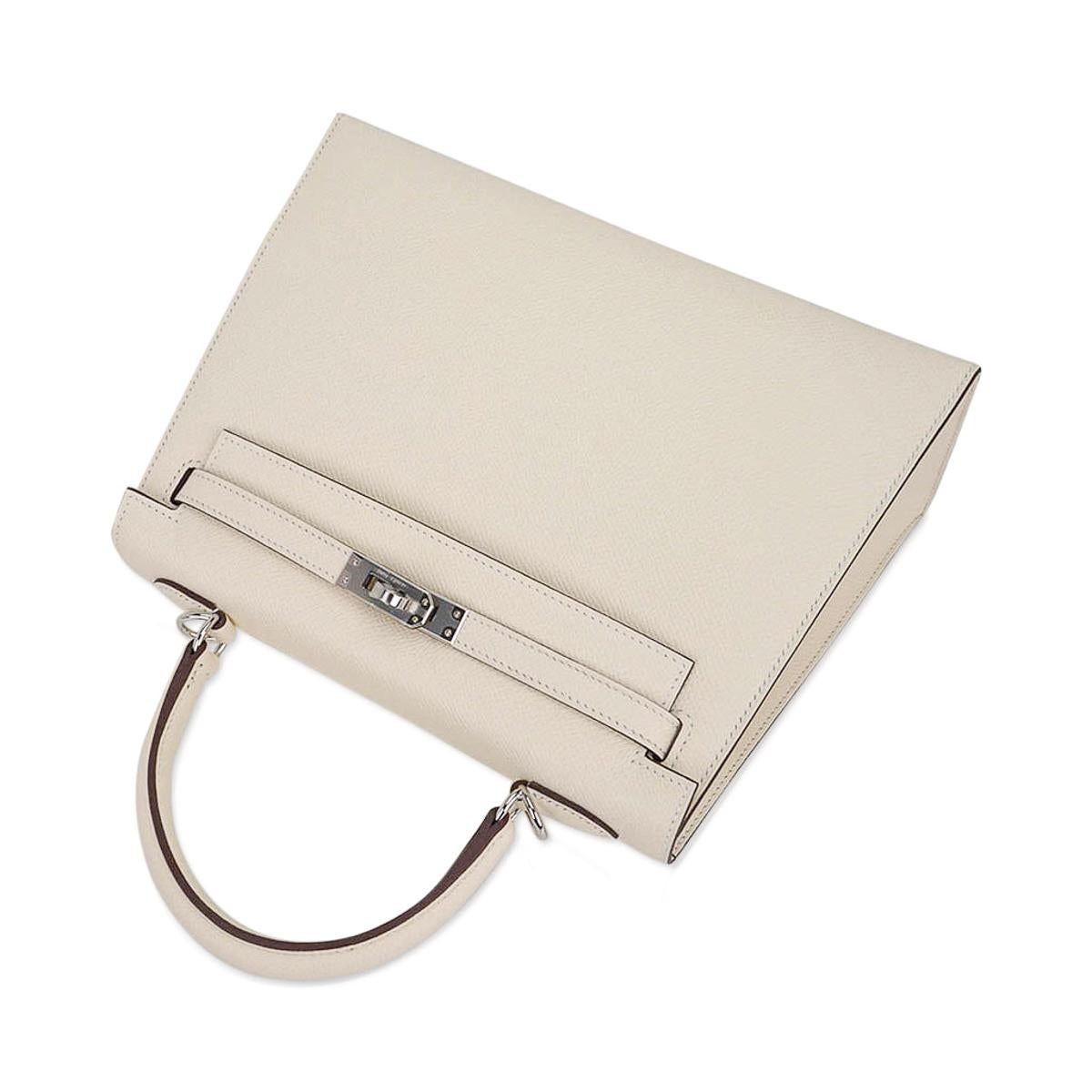Hermes Kelly 25 Sellier Borsa Nata Palladium Hardware Pelle Epsom 2