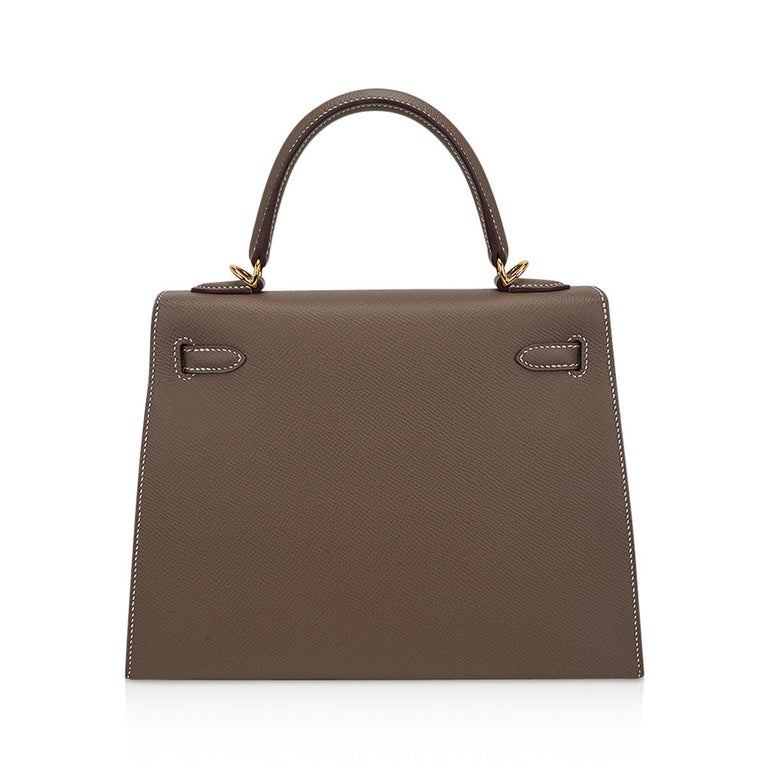 Hermes Padded Kelly 25 Fauve Barenia Gold Hardware