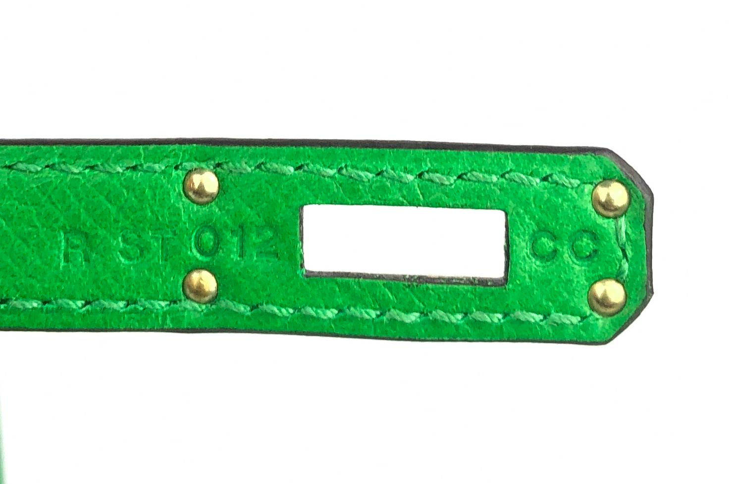 Hermes Kelly 25 Sellier Bamboo Green Epsom Leather Palladium Hardware RARE 5