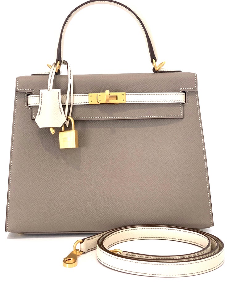 Hermes Sellier Kelly Bag 25cm Gris Asphalte Epsom Gold Hardware