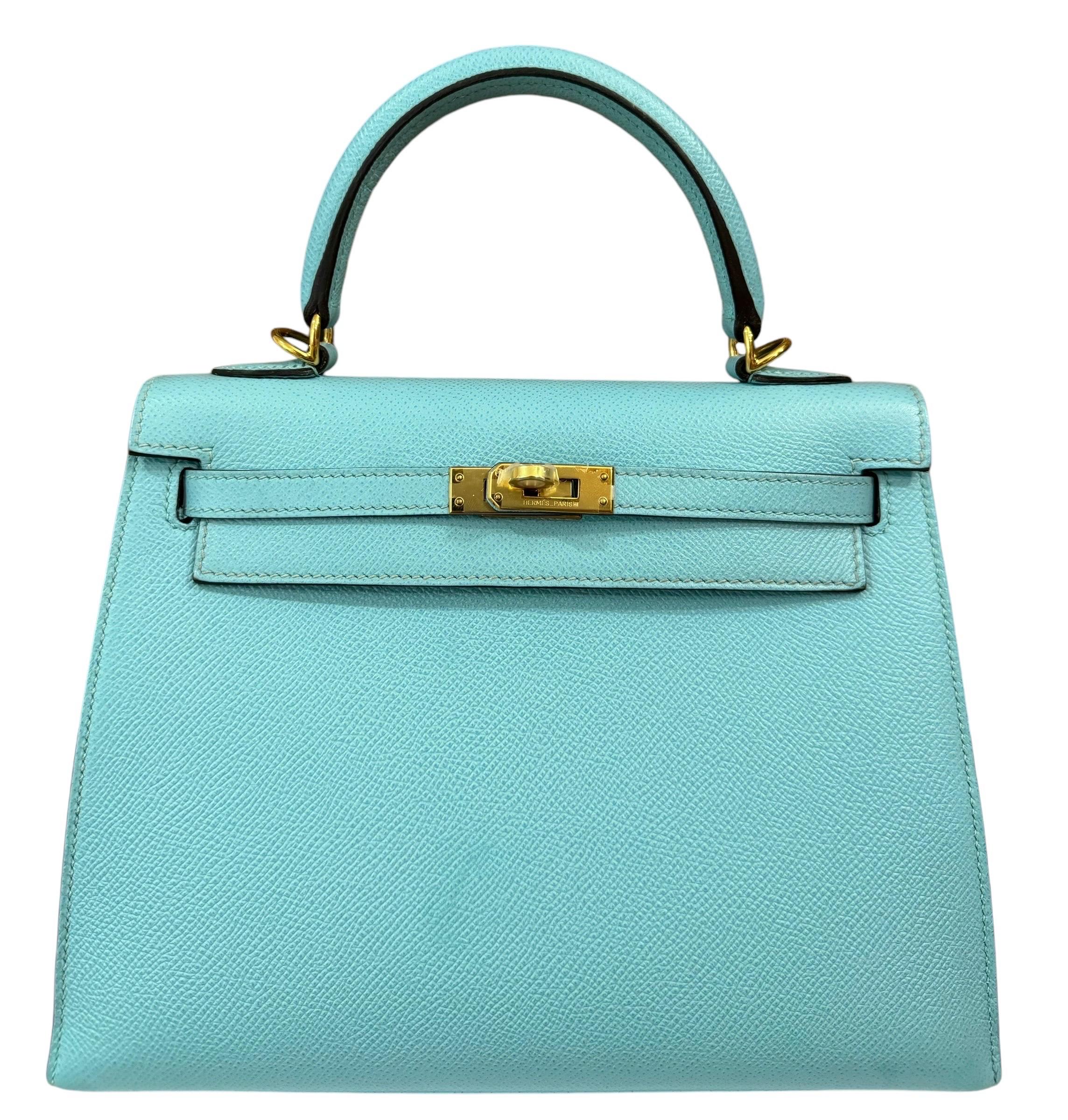 Hermes Kelly 25 Sellier Blue Atoll 