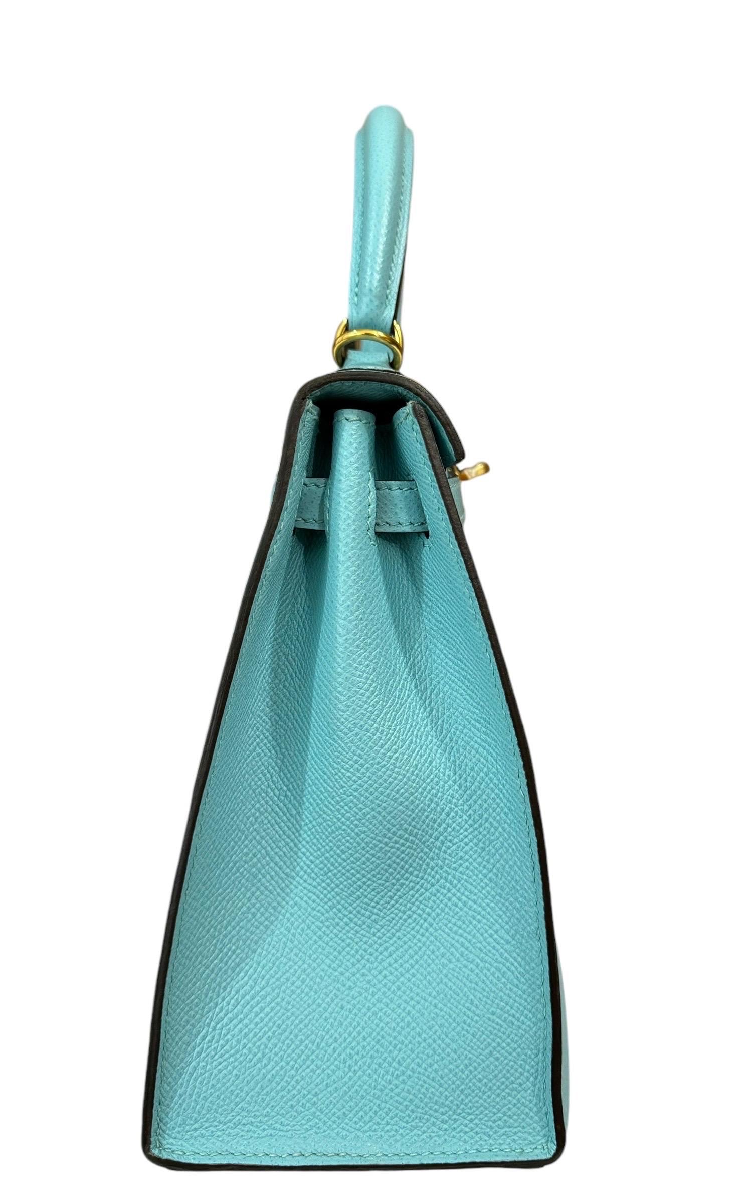 Hermes Kelly 25 Sellier Blue Atoll 
