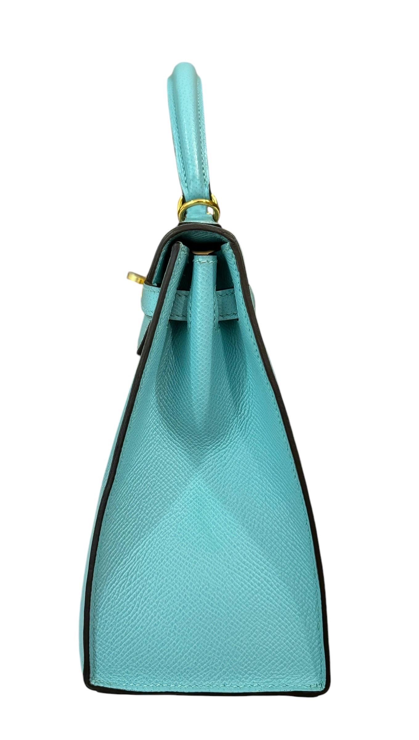 Hermes Kelly 25 Sellier Blue Atoll 