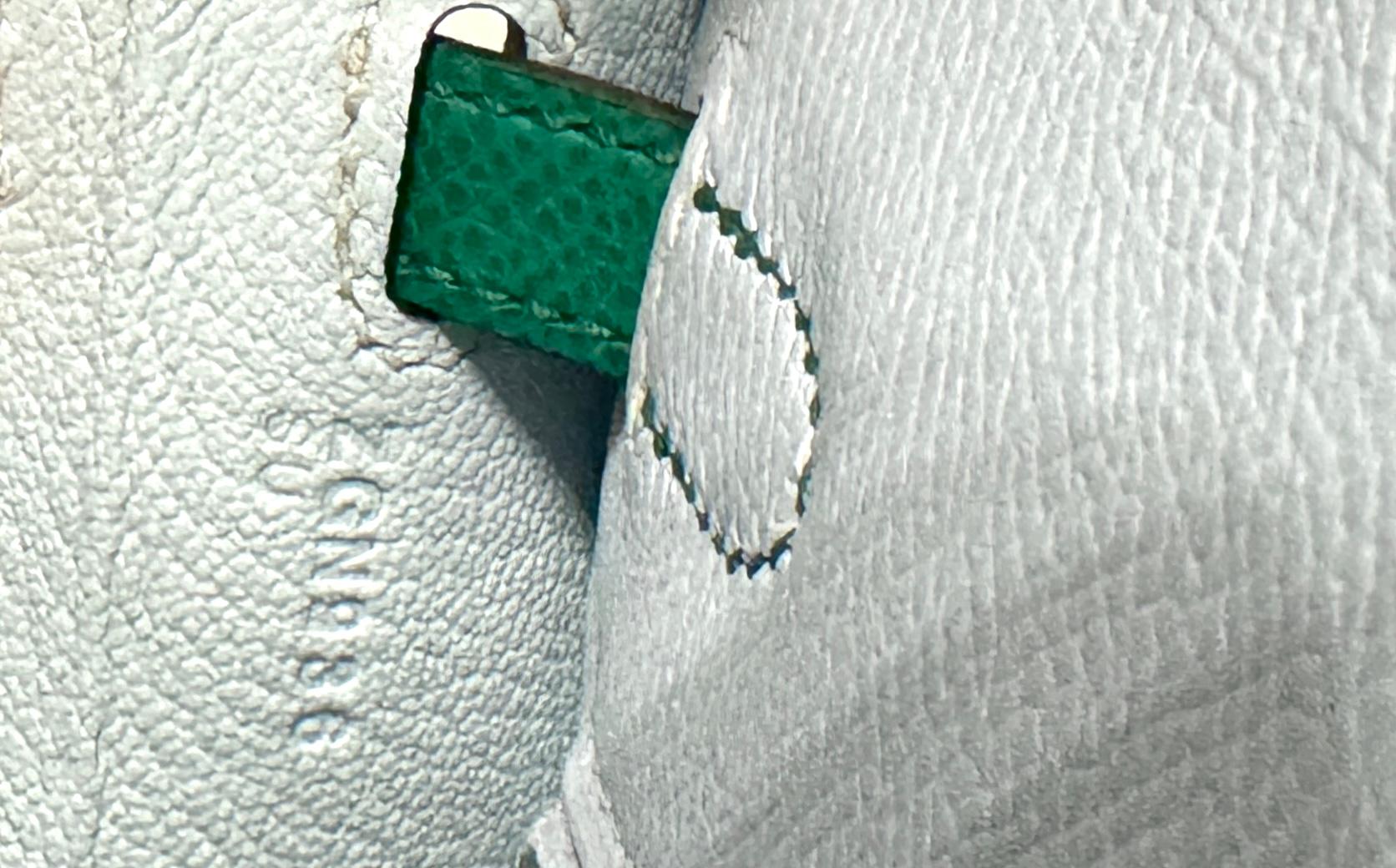 Hermes Kelly 25 Sellier Blue Brume Vert Jade Gold Tan Epsom Palladium Hardware 2