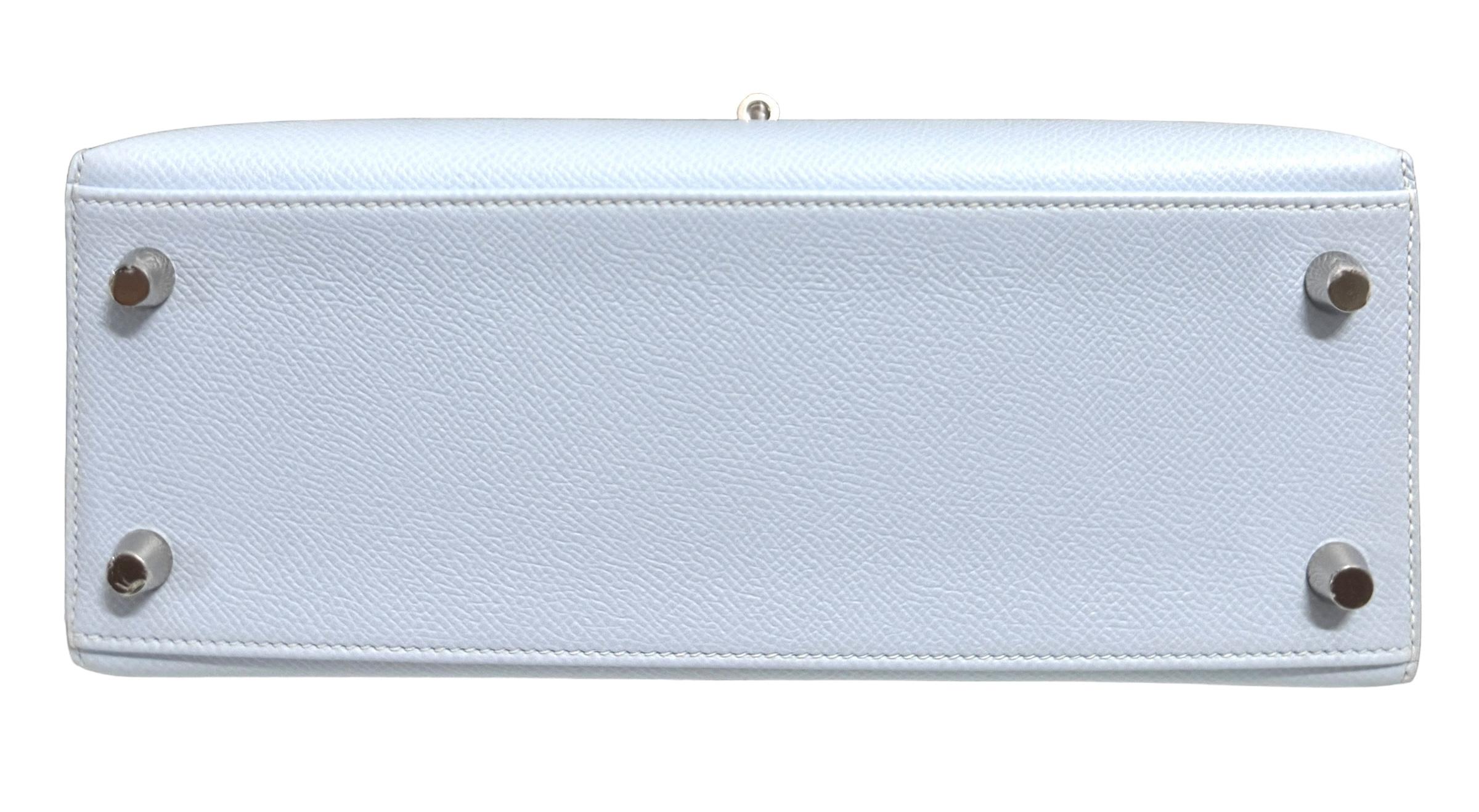 Hermes Kelly 25 Sellier Blue Brume Vert Jade Gold Tan Epsom Palladium Hardware 4