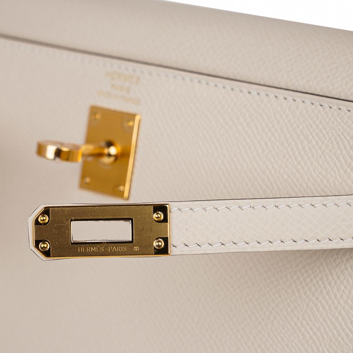 Hermes Kelly 25 Sellier Craie Bag Gold Hardware Epsom Leather 1