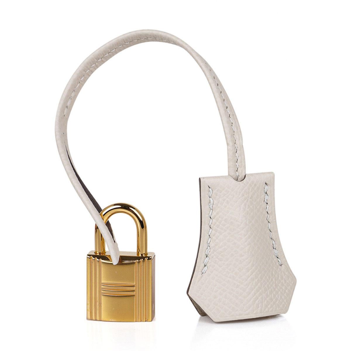 Hermes Kelly 25 Sellier Craie Bag Gold Hardware Epsom Leather 3