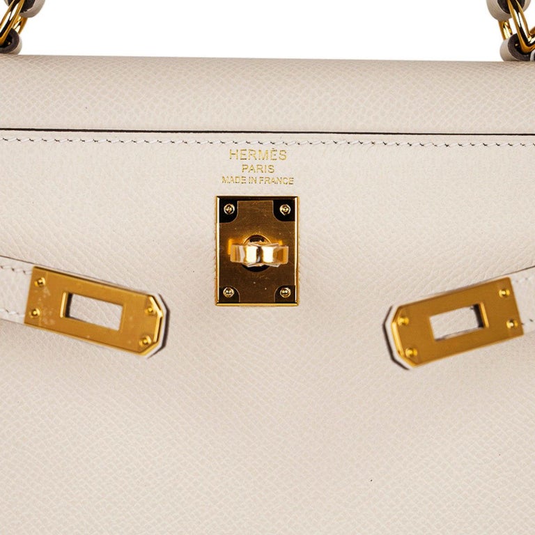 Hermes　Birkin Sellier bag 25　Craie　Epsom leather　Gold hardware