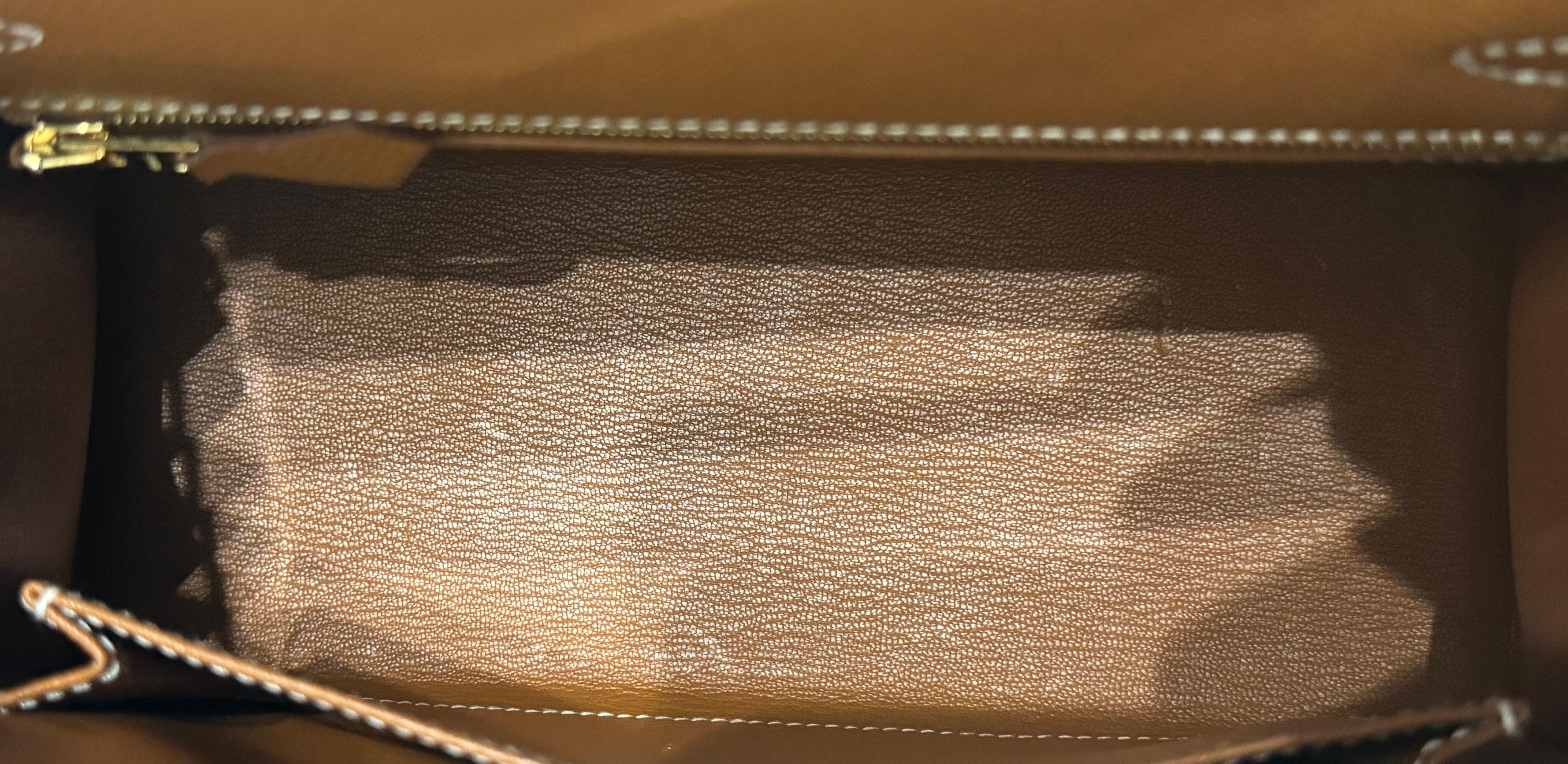 Hermes Kelly 25 Sellier Gold Tan Epsom Leather Shoulder Bag Gold Hardware 2022 For Sale 5