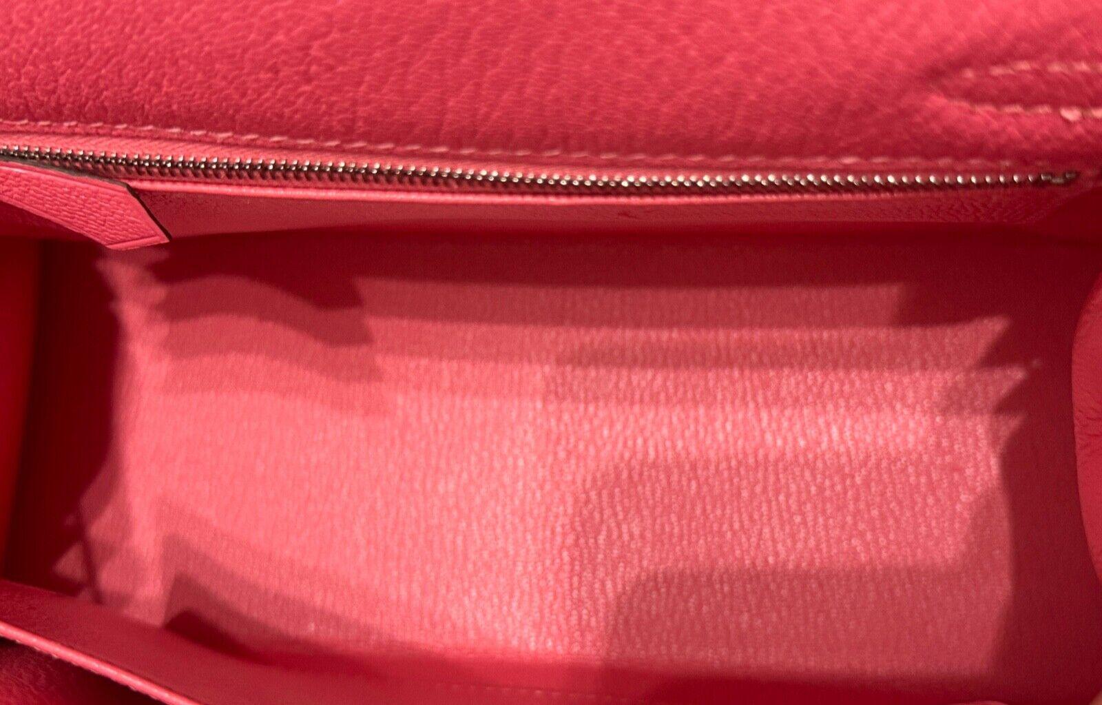Hermes Kelly 25 Sellier Rose Azalee Azalea Pink Chevre Leather Palladium HWR 5