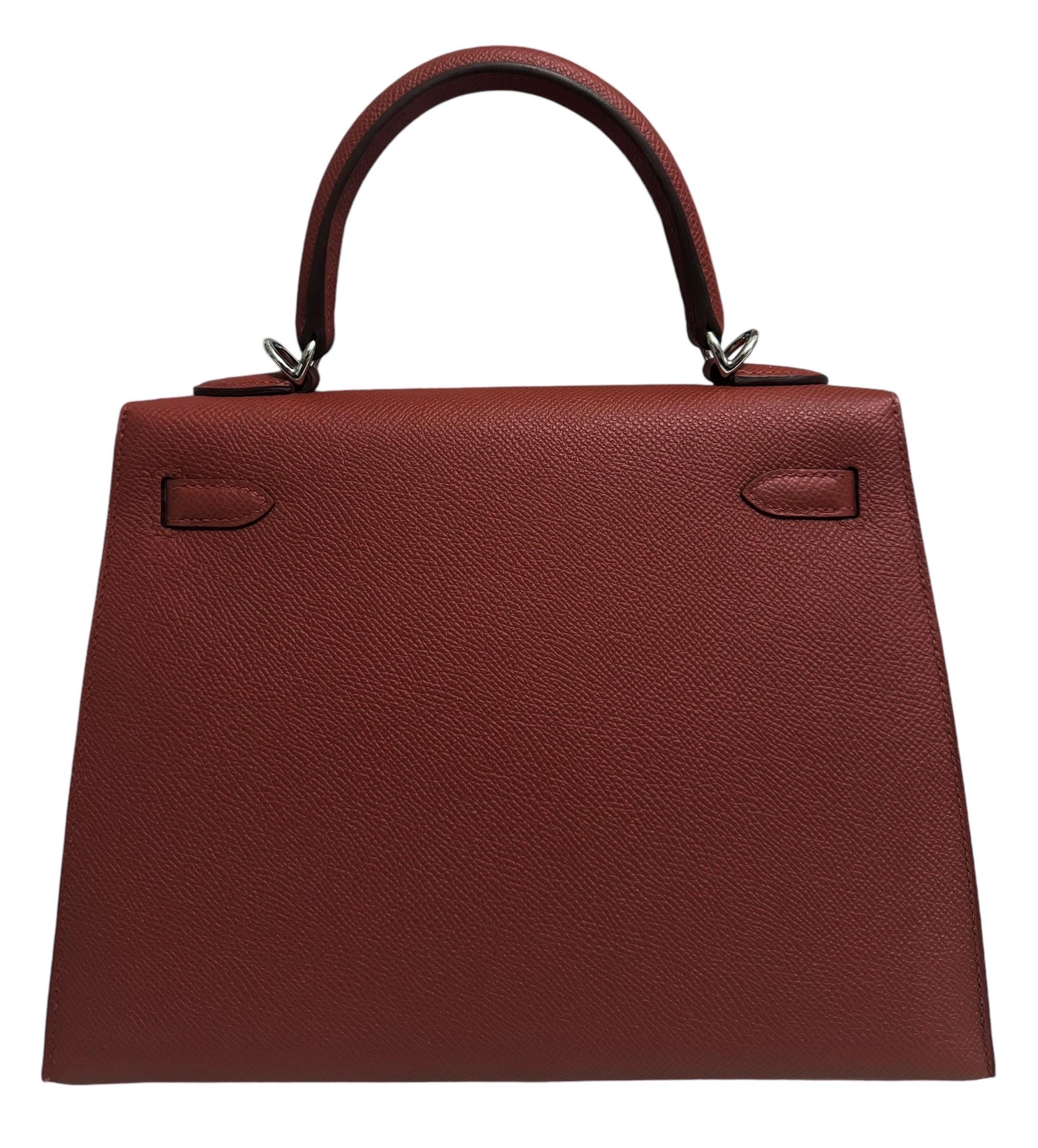 AS NEW Hermes Kelly 25 Sellier Rouge Venetian Epsom Leather. Complimented by Palladium Hardware. New with Plastic on all Hardware and feet. 2023 B Stamp. Includes all accessories and Box.

Lux Addicts is a company based in Miami, Florida,
