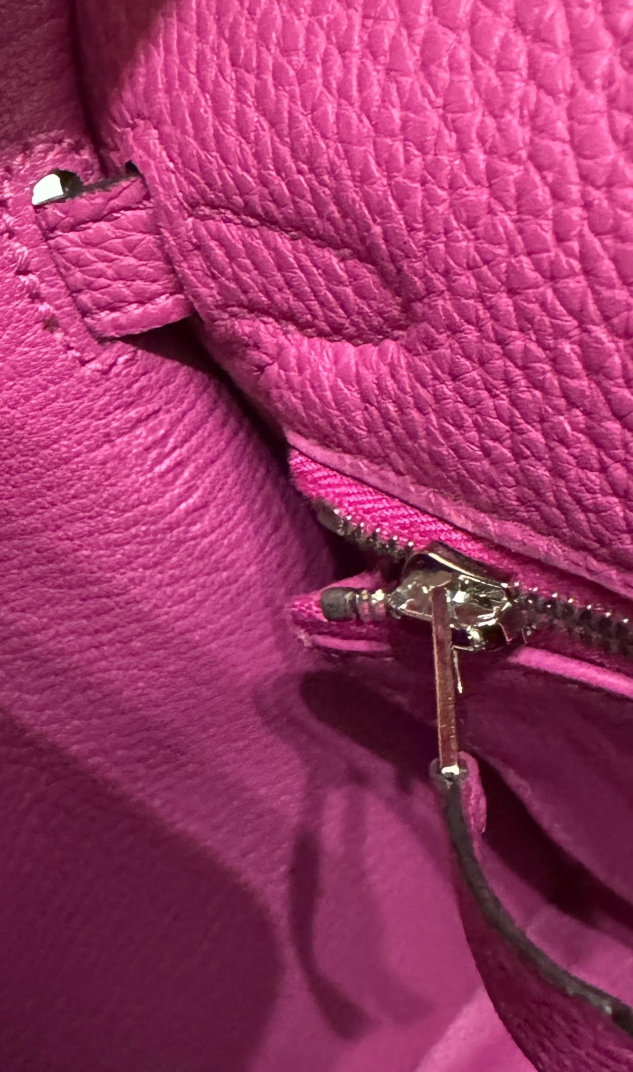 Hermes Kelly 25 Sellier Special Order Rose Pourpre Pink Togo Palladium HWR RARE 5