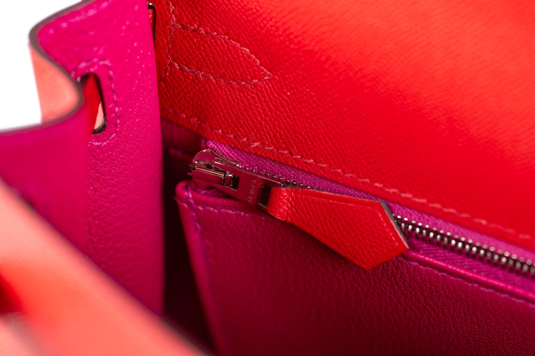 Hermès Kelly 25 Sellier Verso Rouge Piment For Sale 9