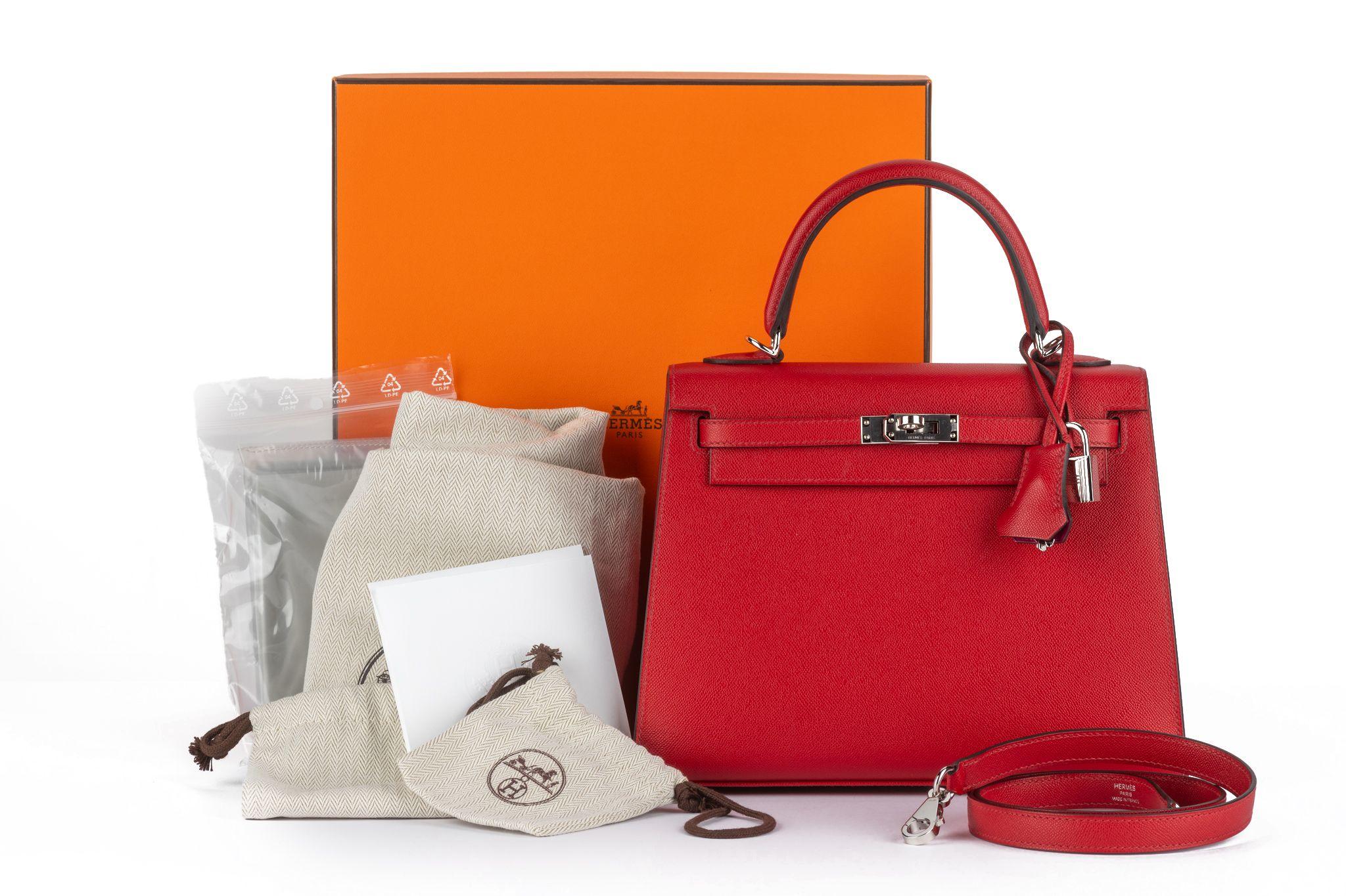 Hermès Kelly 25 Sellier Verso Rouge Piment For Sale 13
