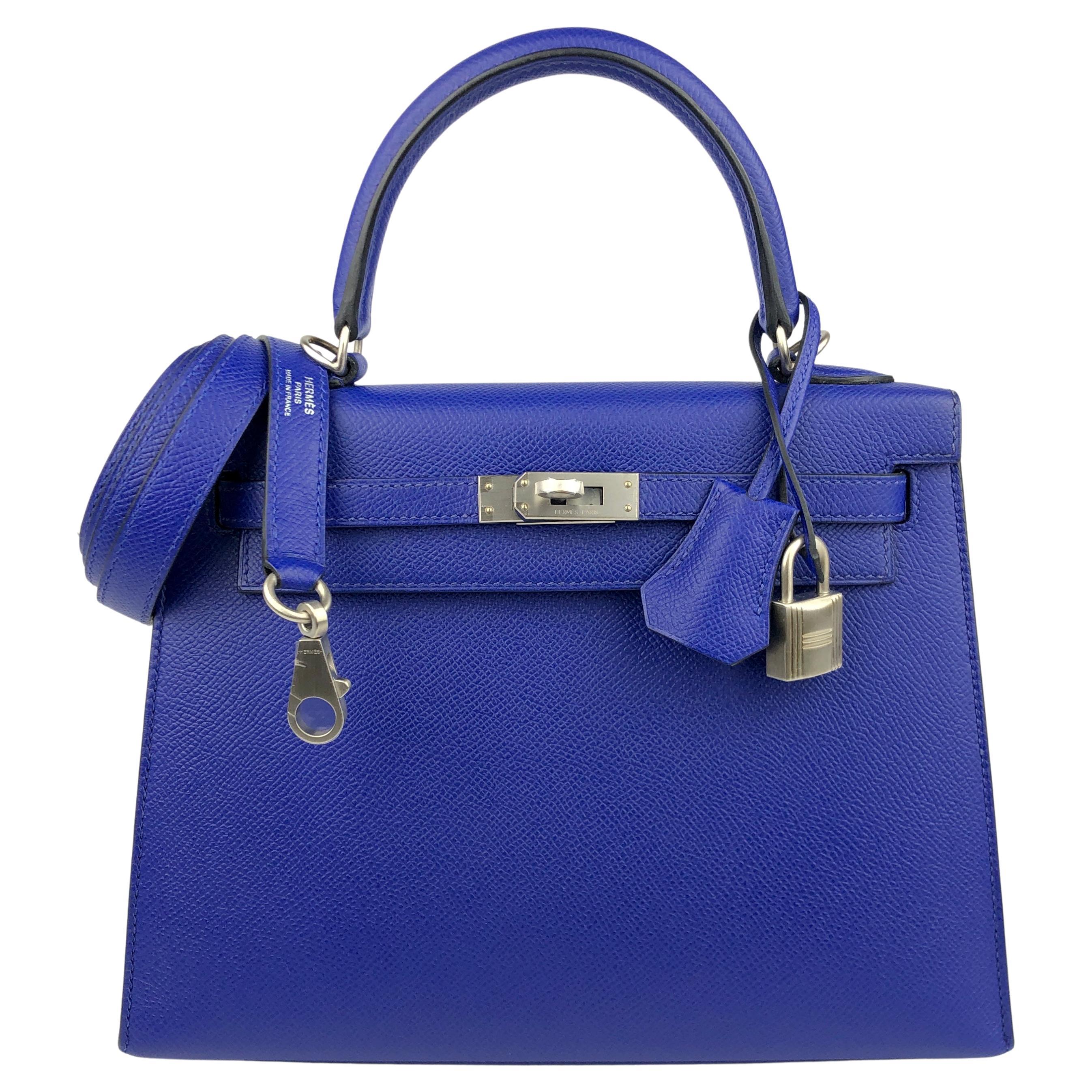 Hermès Mini Kelly Sellier 20 Top Handle Bag In Bleu Du Nord Epsom Leather With Gold Hardware in Blue Womens Bags Top-handle bags 
