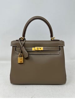 Hermes Kelly 25 Swift Etoupe Bag