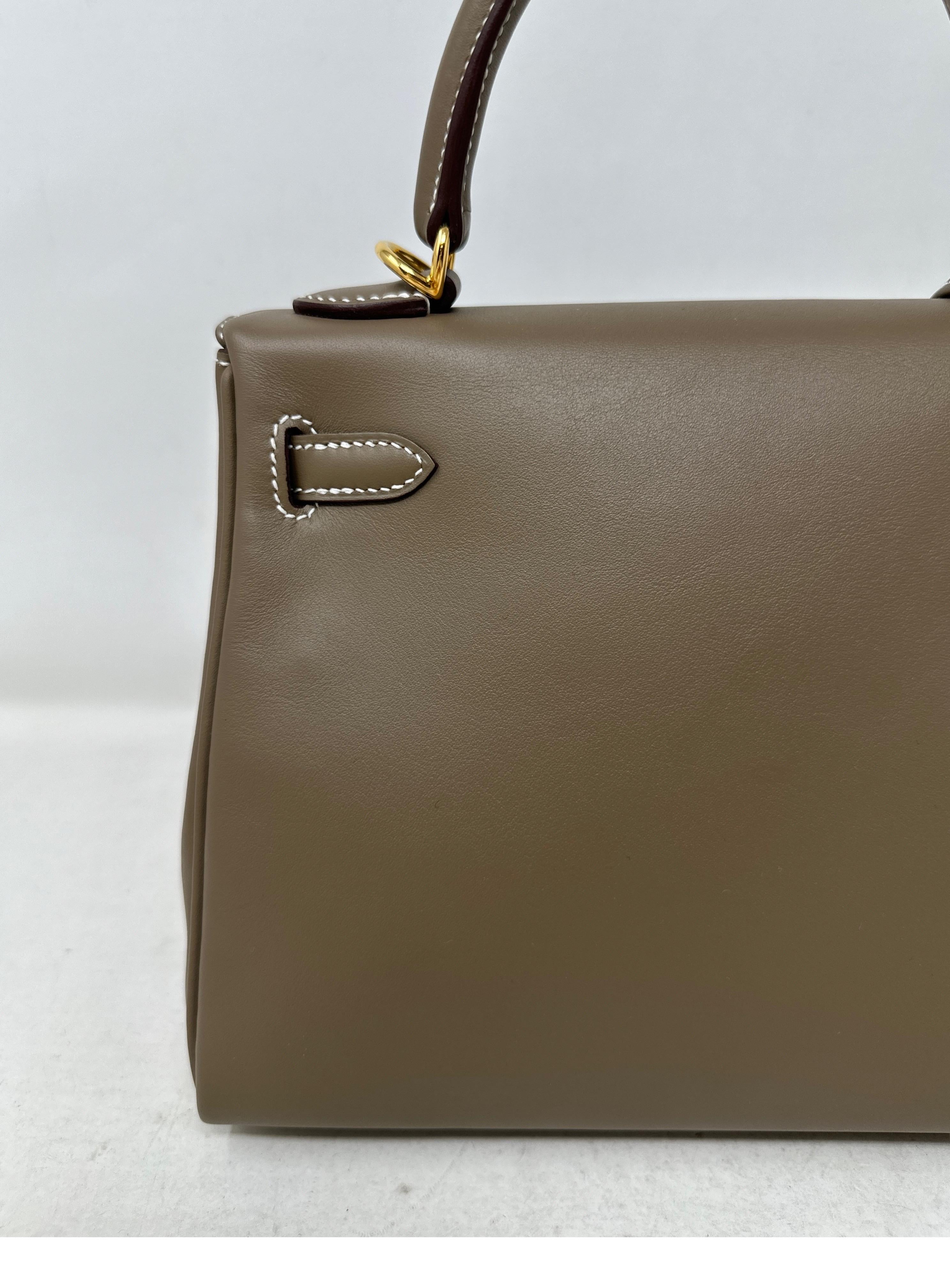 Hermes Kelly 25 Swift Etoupe Bag  For Sale 1