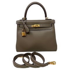 Hermes Kelly 25 Swift Etoupe Bag