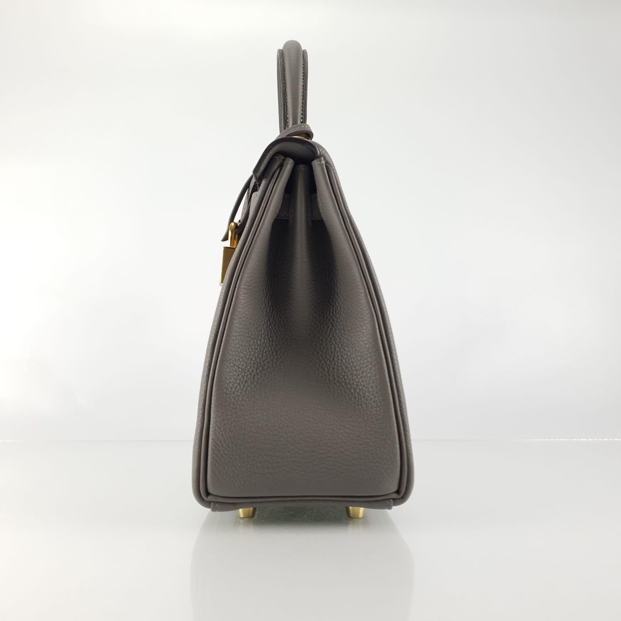 Hermes Kelly 25 Togo Gris Meyer Ghw B In New Condition For Sale In Nicosia, CY