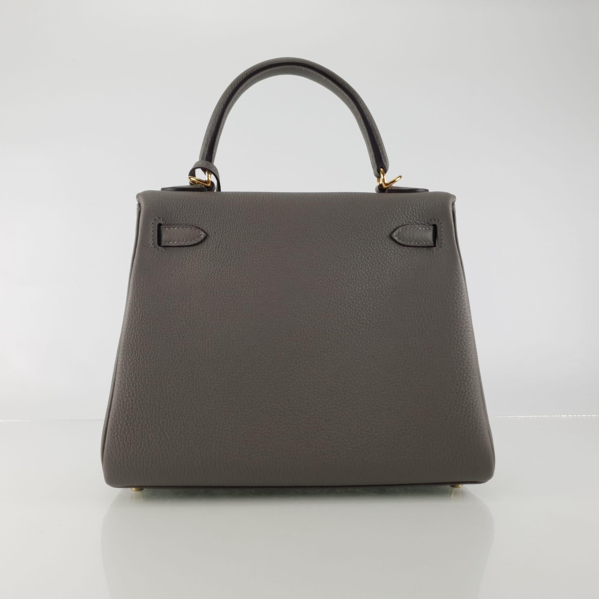 Women's or Men's Hermes Kelly 25 Togo Gris Meyer Ghw B For Sale