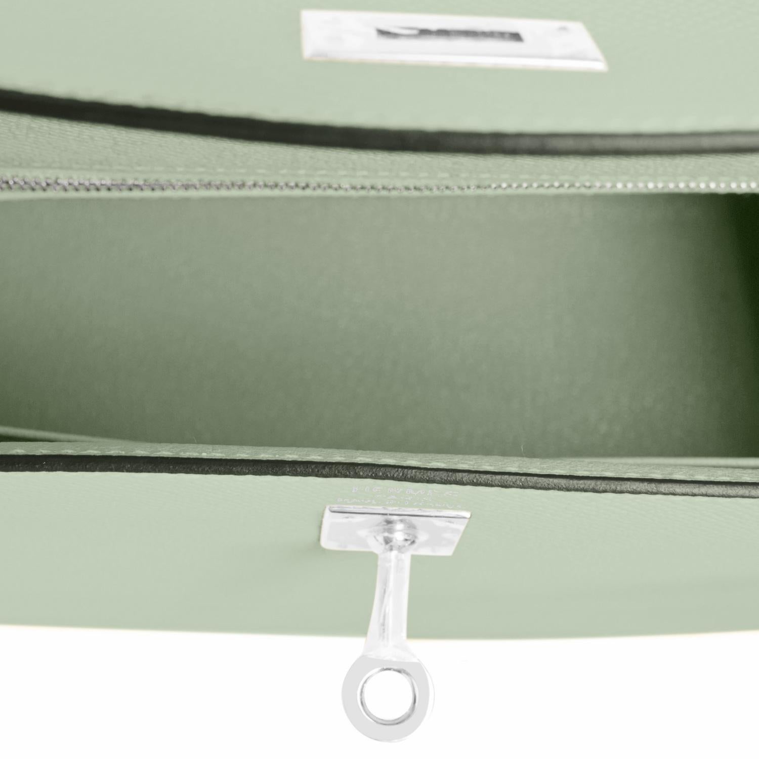 Hermes Kelly 25 Vert Fizz Sellier Epsom D'eau Shoulder Bag U Stamp, 2022 4