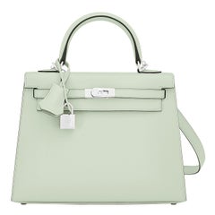 Hermes Kelly 25 Vert Fizz Sellier Epsom D'eau Shoulder Bag U Stamp, 2022