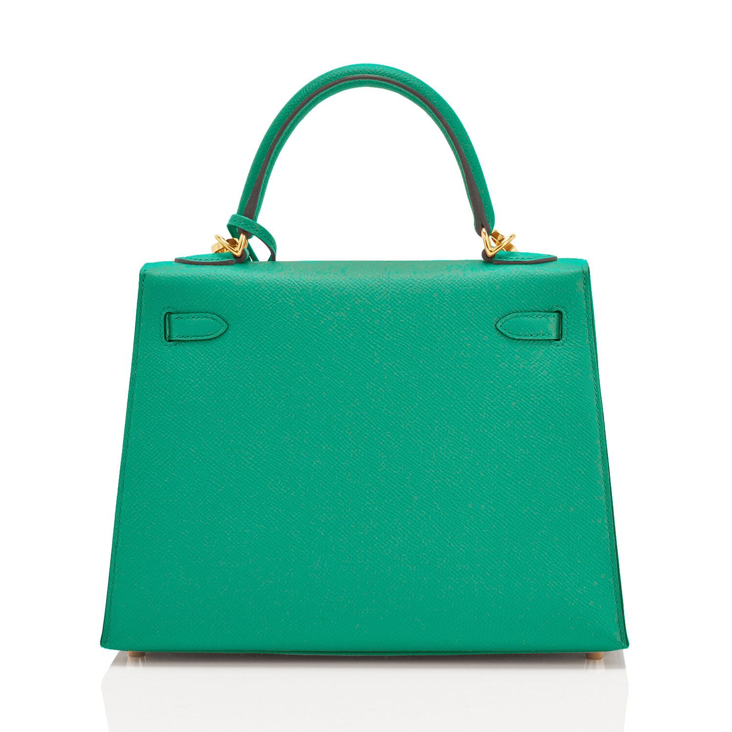Hermes Kelly 25 Vert Jade Gold Sellier Epsom Green Shoulder Bag Z Stamp:: 2021 Damen