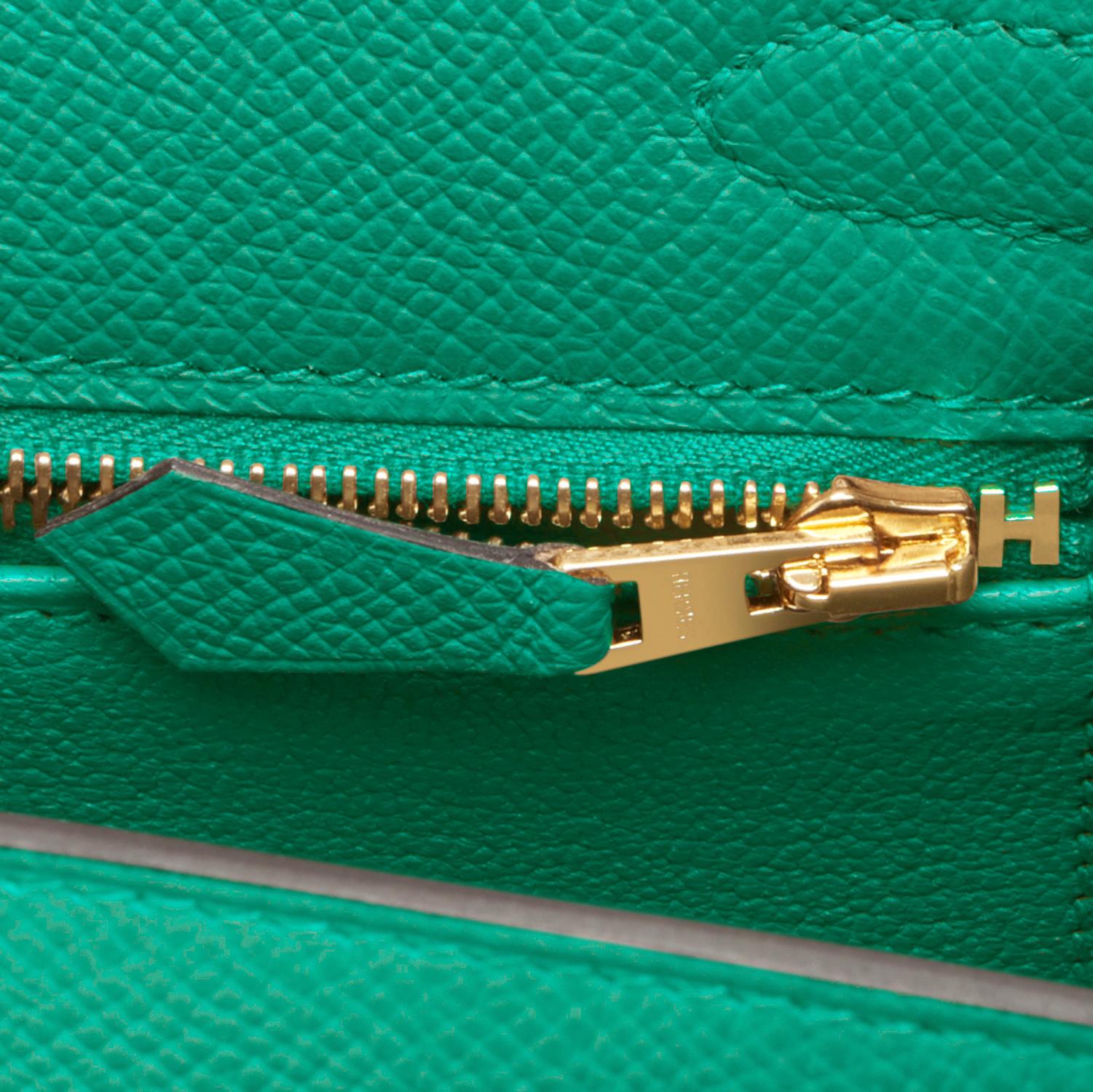 Hermes Kelly 25 Vert Jade Gold Sellier Epsom Green Shoulder Bag Z Stamp, 2021 1