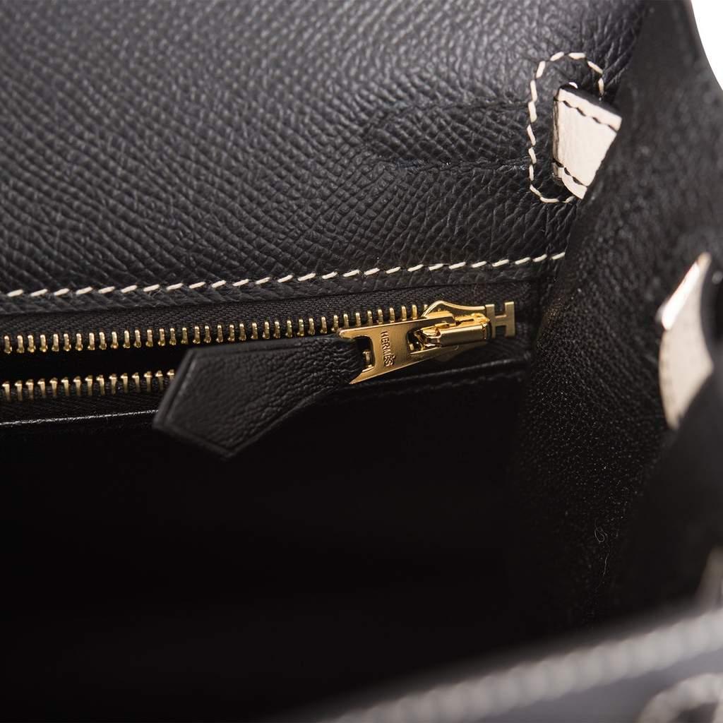 Hermes Kelly 25cm Black Craie HSS Brushed Gold Bag at 1stDibs | hermès ...