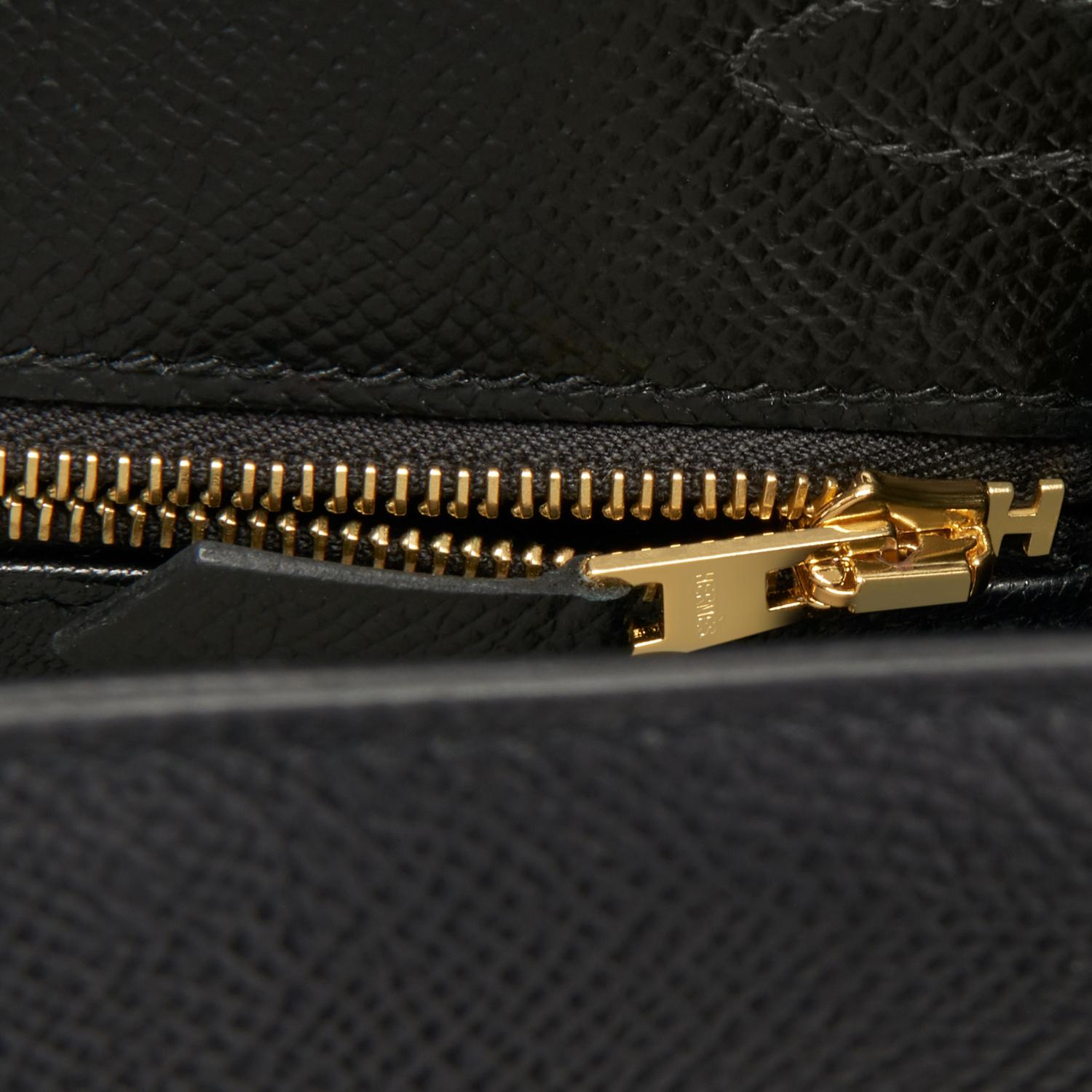 Hermes Kelly 25cm Black Epsom Sellier Bag Gold Jewel U Stamp, 2022 1