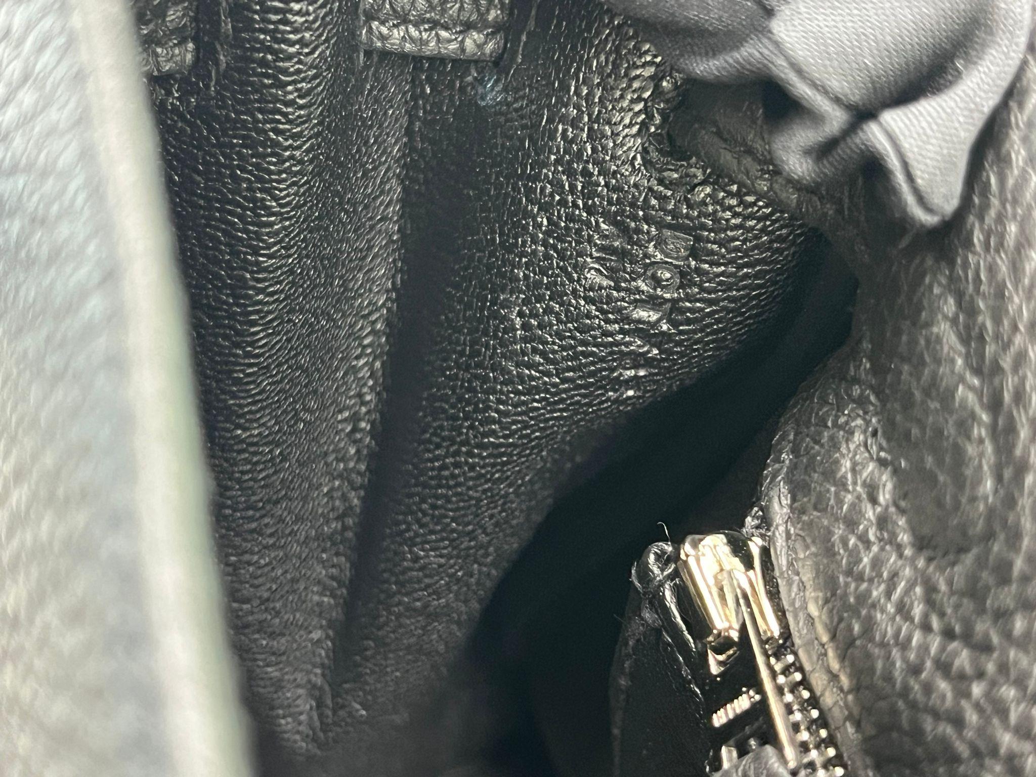 Hermes Kelly 25cm Black Togo Leather Handbag with Silver Hardware Engraved For Sale 12