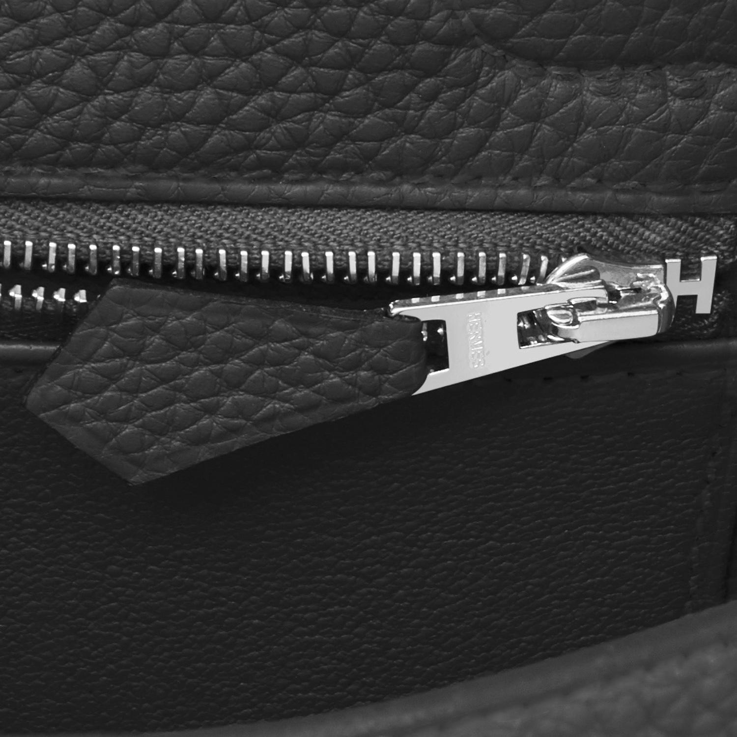 Hermes Kelly 25cm Black Togo Palladium Shoulder Bag For Sale 2