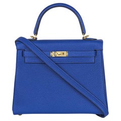 Hermés Kelly 25cm Bleu Royal Veau Togo GHW